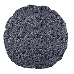 Blue Black Snake Pattern Large 18  Premium Flano Round Cushions from ArtsNow.com Back