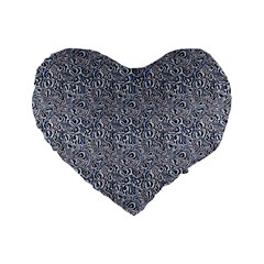 Blue Black Snake Pattern Standard 16  Premium Flano Heart Shape Cushions from ArtsNow.com Front