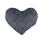Blue Black Snake Pattern Standard 16  Premium Flano Heart Shape Cushions