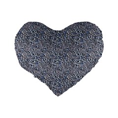 Blue Black Snake Pattern Standard 16  Premium Flano Heart Shape Cushions from ArtsNow.com Back
