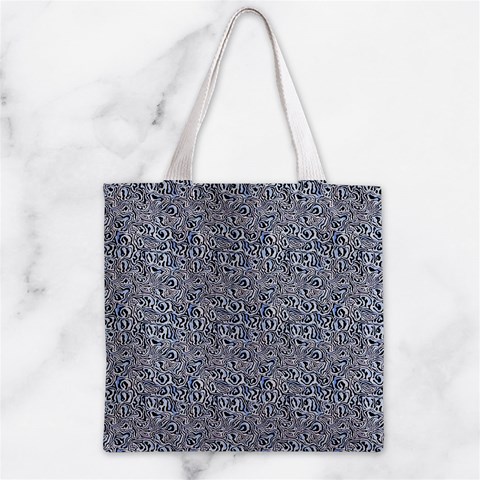 Blue Black Snake Pattern Zipper Grocery Tote Bag from ArtsNow.com Back