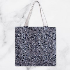 Blue Black Snake Pattern Zipper Grocery Tote Bag from ArtsNow.com Back