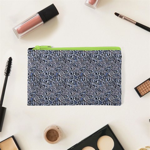 Blue Black Snake Pattern Cosmetic Bag (XS) from ArtsNow.com Front