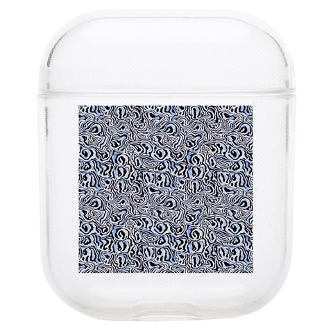 Blue Black Snake Pattern Soft TPU AirPods 1/2 Case from ArtsNow.com Front