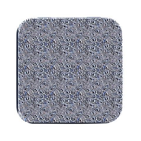 Blue Black Snake Pattern Square Metal Box (Black) from ArtsNow.com Front