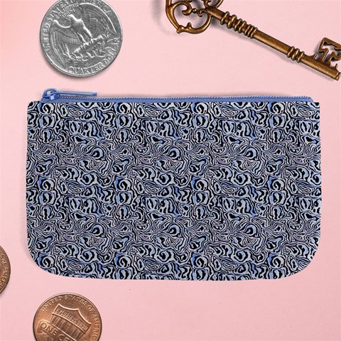 Blue Black Snake Pattern Large Coin Purse from ArtsNow.com Front