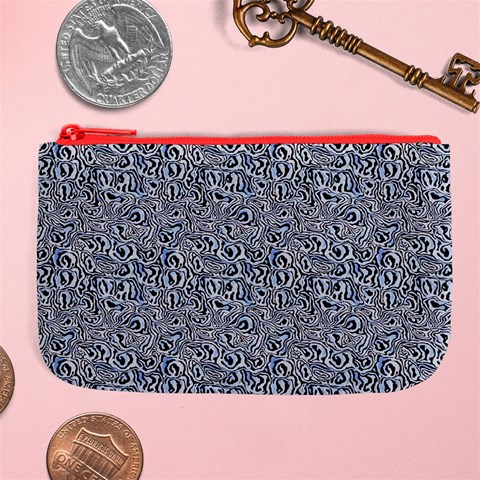 Blue Black Snake Pattern Large Coin Purse from ArtsNow.com Front