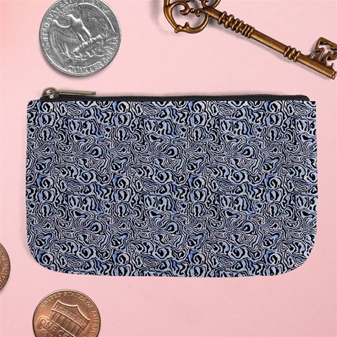 Blue Black Snake Pattern Large Coin Purse from ArtsNow.com Front