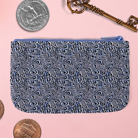 Blue Black Snake Pattern Large Coin Purse from ArtsNow.com Back
