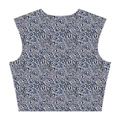 Blue Black Snake Pattern Cotton Crop Top from ArtsNow.com Back
