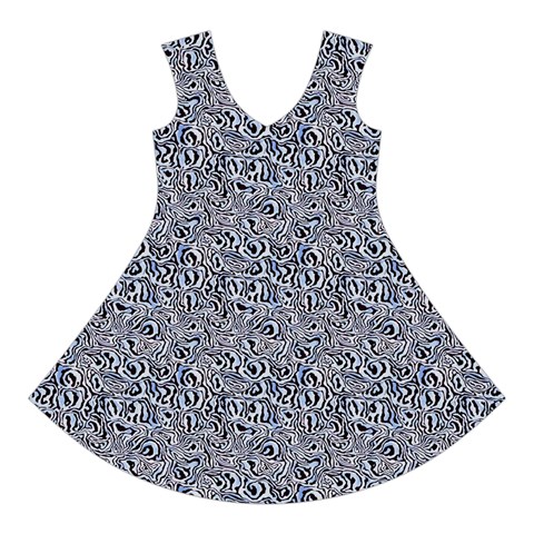 Blue Black Snake Pattern Short Sleeve V Front