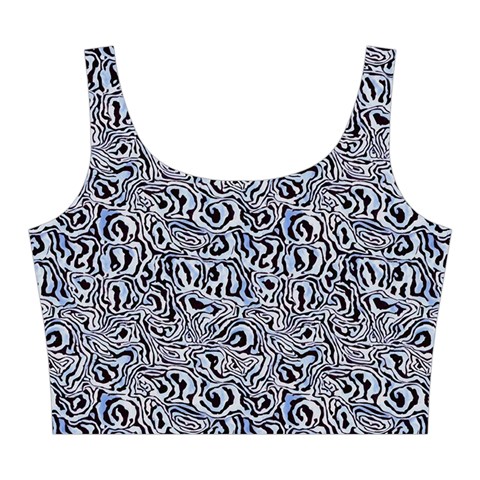 Blue Black Snake Pattern Midi Sleeveless Dress from ArtsNow.com Top Front
