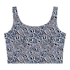 Blue Black Snake Pattern Midi Sleeveless Dress from ArtsNow.com Top Front