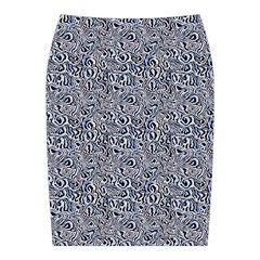 Blue Black Snake Pattern Midi Wrap Pencil Skirt from ArtsNow.com Back