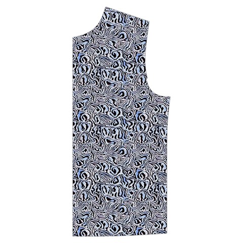 Blue Black Snake Pattern Men s High Neck Button Up Puffer Vest from ArtsNow.com Front Left