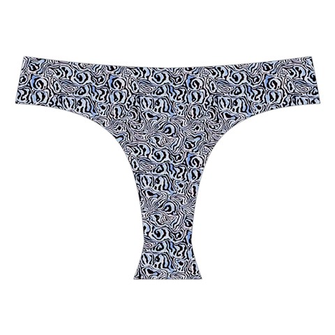 Blue Black Snake Pattern Cross Back Hipster Bikini Set from ArtsNow.com Front Under