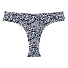 Blue Black Snake Pattern Cross Back Hipster Bikini Set from ArtsNow.com Front Under