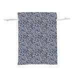 Blue Black Snake Pattern Lightweight Drawstring Pouch (L)