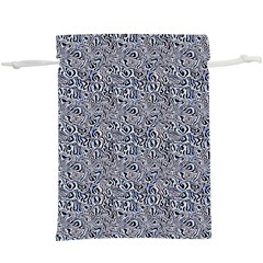 Blue Black Snake Pattern Lightweight Drawstring Pouch (XL) from ArtsNow.com Back
