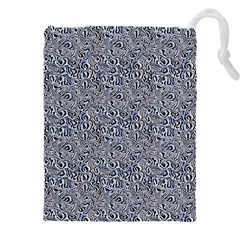 Blue Black Snake Pattern Drawstring Pouch (4XL) from ArtsNow.com Front
