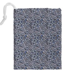 Blue Black Snake Pattern Drawstring Pouch (4XL) from ArtsNow.com Back