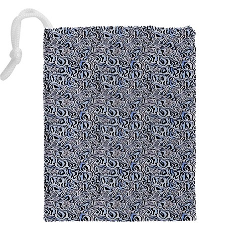 Blue Black Snake Pattern Drawstring Pouch (5XL) from ArtsNow.com Back
