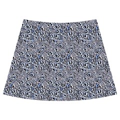 Blue Black Snake Pattern Knee Front Skirt