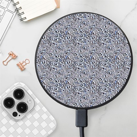 Blue Black Snake Pattern Wireless Fast Charger(Black) from ArtsNow.com Front