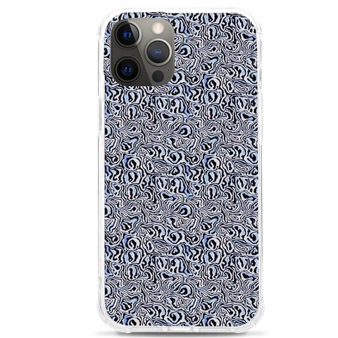 Blue Black Snake Pattern iPhone 12 Pro max TPU UV Print Case from ArtsNow.com Front