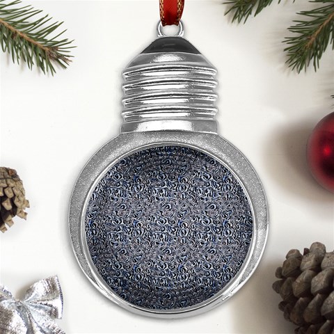 Blue Black Snake Pattern Metal Light Bulb Shape Ornament from ArtsNow.com Front