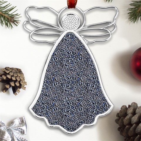 Blue Black Snake Pattern Metal Loving Angel Silver  from ArtsNow.com Front