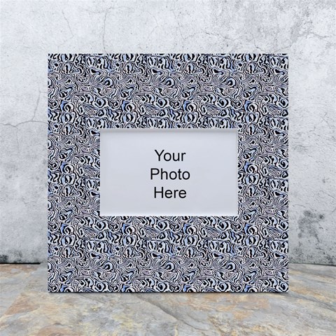 Blue Black Snake Pattern White Box Photo Frame 4  x 6  from ArtsNow.com Front
