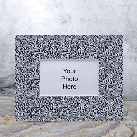 Blue Black Snake Pattern White Tabletop Photo Frame 4 x6  from ArtsNow.com Front