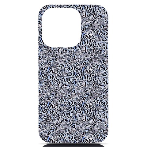 Blue Black Snake Pattern iPhone 14 Pro Black UV Print PC Hardshell Case from ArtsNow.com Front
