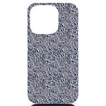 Blue Black Snake Pattern iPhone 14 Pro Black UV Print PC Hardshell Case