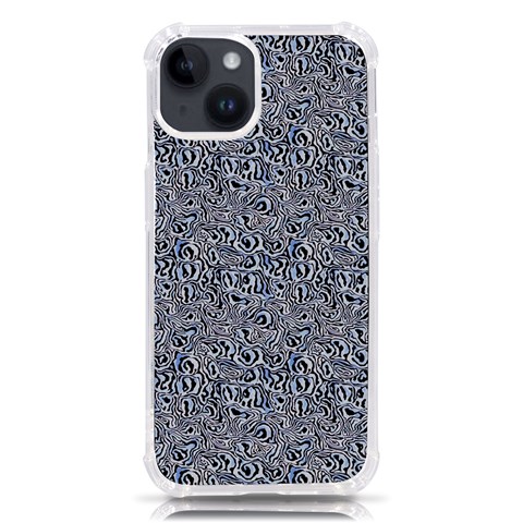 Blue Black Snake Pattern iPhone 14 TPU UV Print Case from ArtsNow.com Front