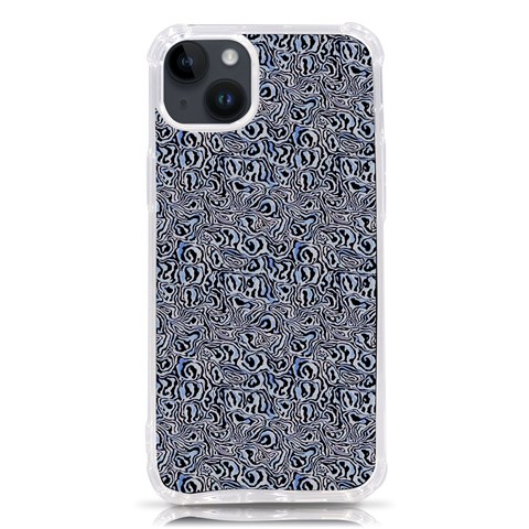 Blue Black Snake Pattern iPhone 14 Plus TPU UV Print Case from ArtsNow.com Front