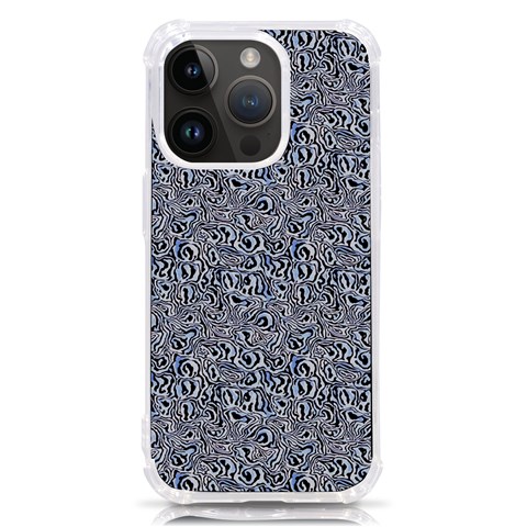 Blue Black Snake Pattern iPhone 14 Pro TPU UV Print Case from ArtsNow.com Front