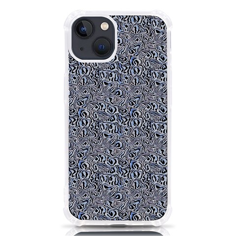 Blue Black Snake Pattern iPhone 13 TPU UV Print Case from ArtsNow.com Front