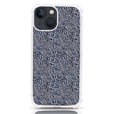 Blue Black Snake Pattern iPhone 13 mini TPU UV Print Case from ArtsNow.com Front