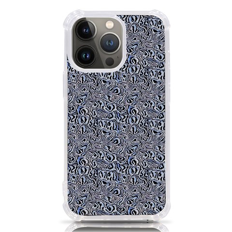 Blue Black Snake Pattern iPhone 13 Pro TPU UV Print Case from ArtsNow.com Front
