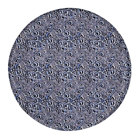 Blue Black Snake Pattern Round Glass Fridge Magnet (4 pack) from ArtsNow.com Front