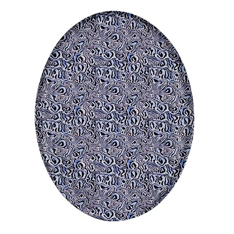 Blue Black Snake Pattern Oval Glass Fridge Magnet (4 pack) from ArtsNow.com Front