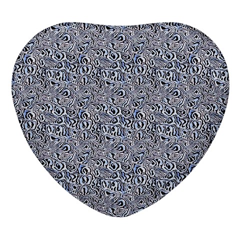Blue Black Snake Pattern Heart Glass Fridge Magnet (4 pack) from ArtsNow.com Front