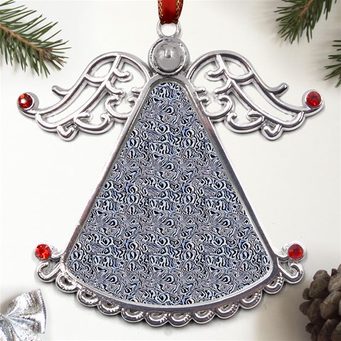 Blue Black Snake Pattern Metal Angel with Crystal Ornament from ArtsNow.com Front