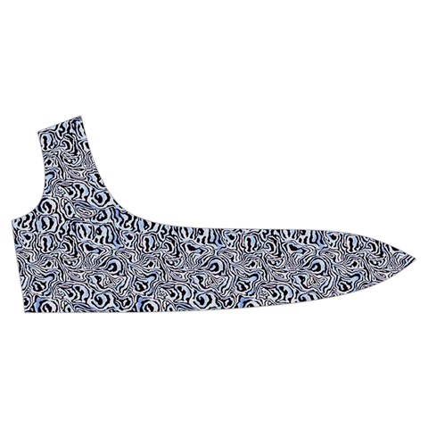 Blue Black Snake Pattern Trumpet Sleeve Cropped Top from ArtsNow.com Front Right