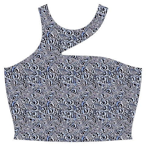 Blue Black Snake Pattern Cut Out Top from ArtsNow.com Front
