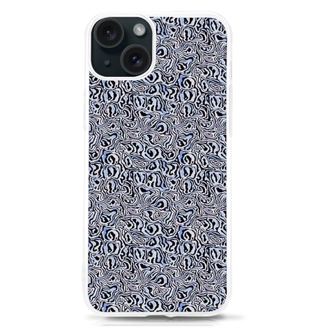 Blue Black Snake Pattern iPhone 15 TPU UV Print Case from ArtsNow.com Front