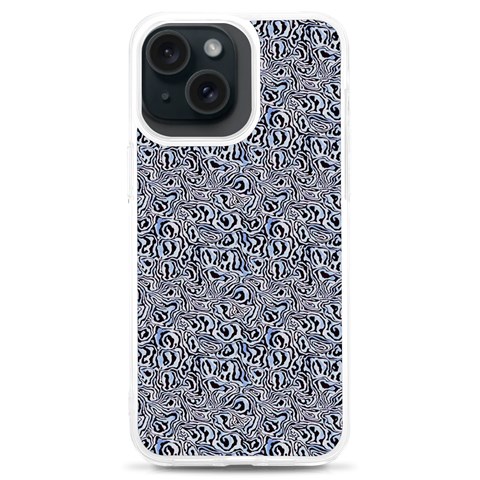 Blue Black Snake Pattern iPhone 15 Plus TPU UV Print Case from ArtsNow.com Front