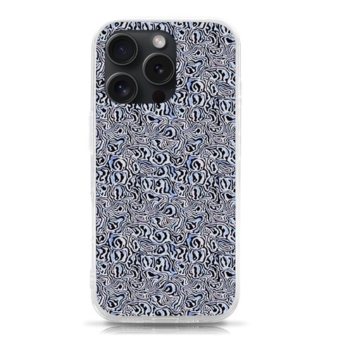 Blue Black Snake Pattern iPhone 15 Pro TPU UV Print Case from ArtsNow.com Front